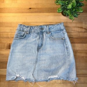 Distressed Jean Mini Skirt